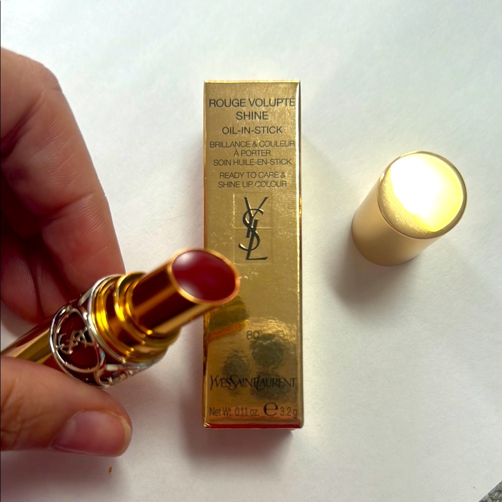 Yves Saint Laurent Rouge Volupte Lipstick Luxurious Shine 80 Chili Tunique